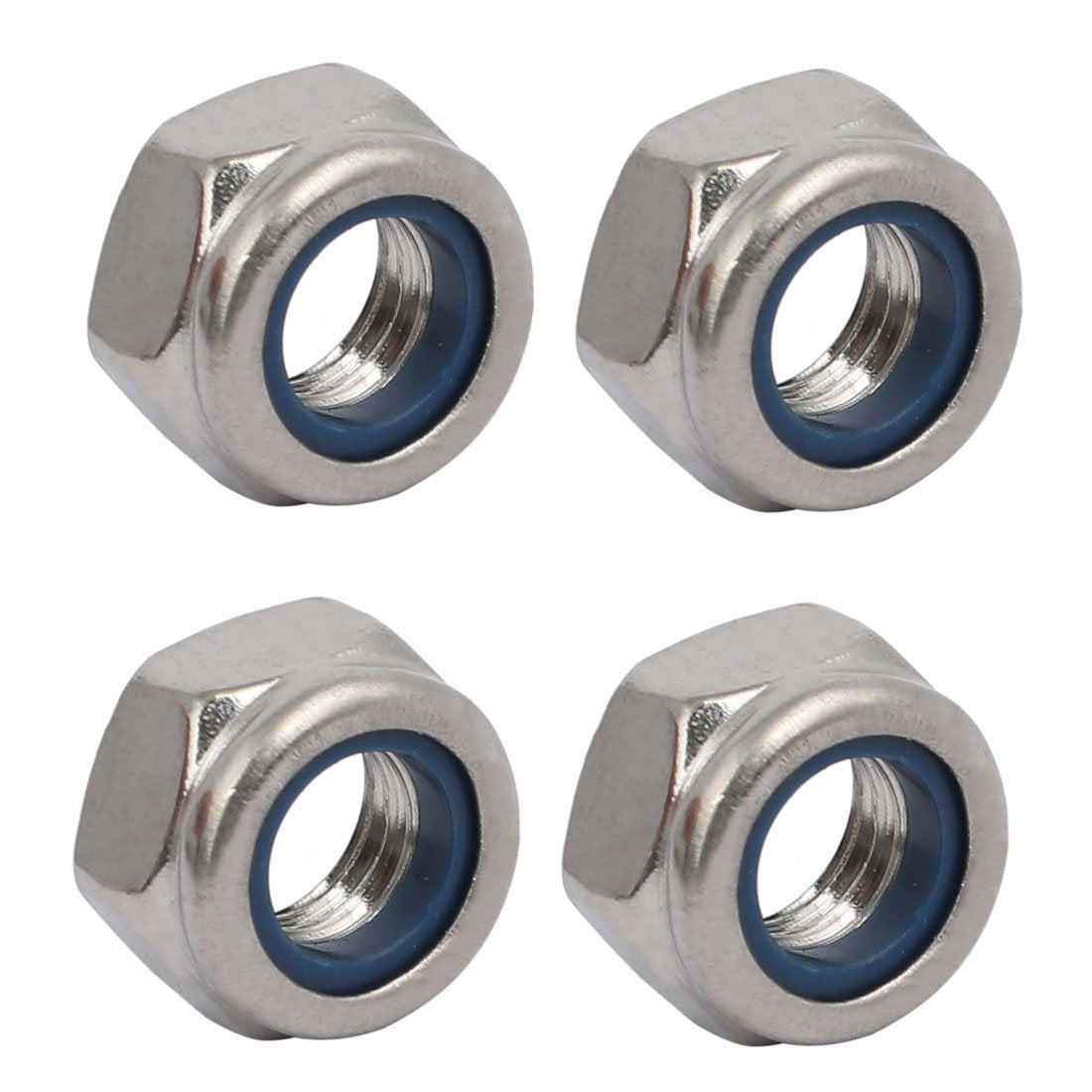 4pcs M8 x 1.25mm Pitch Metric Thread 304 Stainless Steel Left Hand Lock Nuts