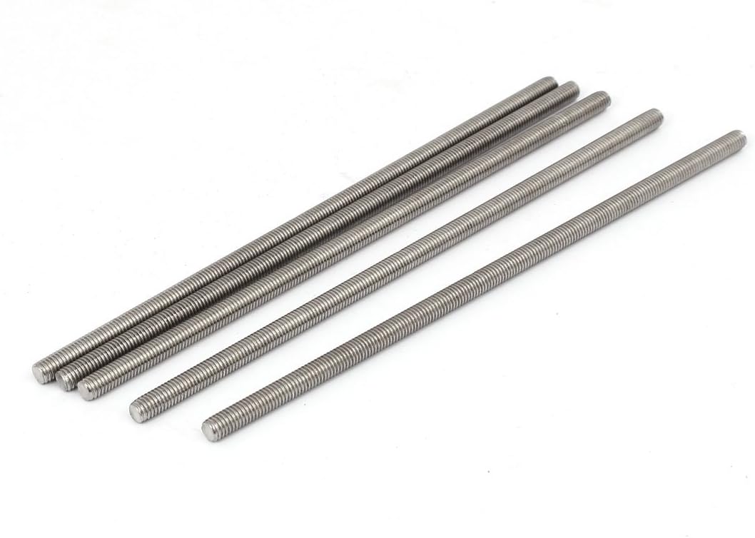 M5 x 150mm 304 Stainless Steel Fully Threaded Rod Bar Studs Hardware 5 Pcs