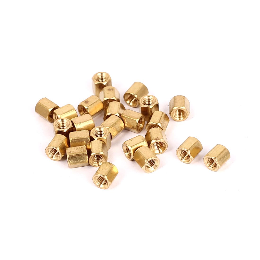 M3 x 5mm Female Threaded Brass Hex Standoff Pillar Spacer Nuts 25pcs