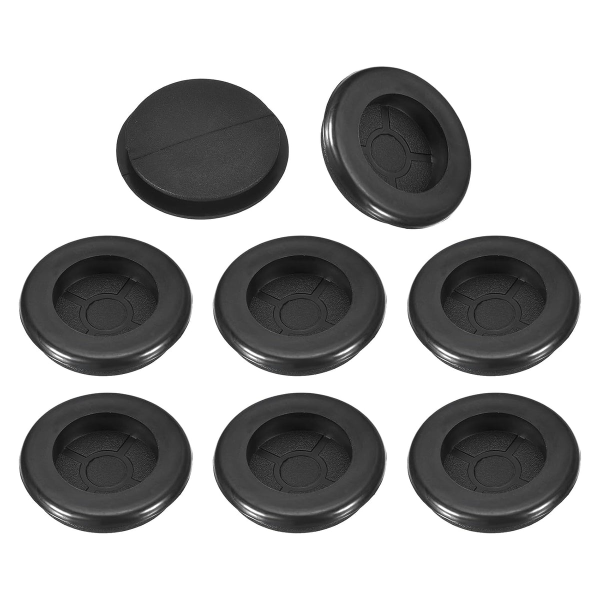 8Pcs Rubber Grommets 1-3/16" (30mm) Drill Hole, 1" (26mm) ID Single Sided Hole Plugs Ring Gasket for Firewall Cable Wire Protecting, Black