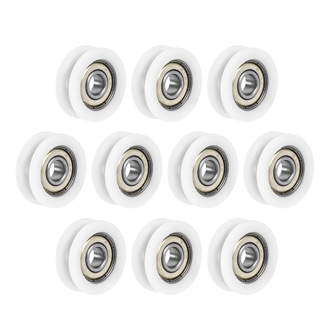 U608ZZ 608 Nylon U Groove Bearings 8x30x10mm Double Metal Shielded (GCr15) Chrome Steel Ball Bearings 10pcs