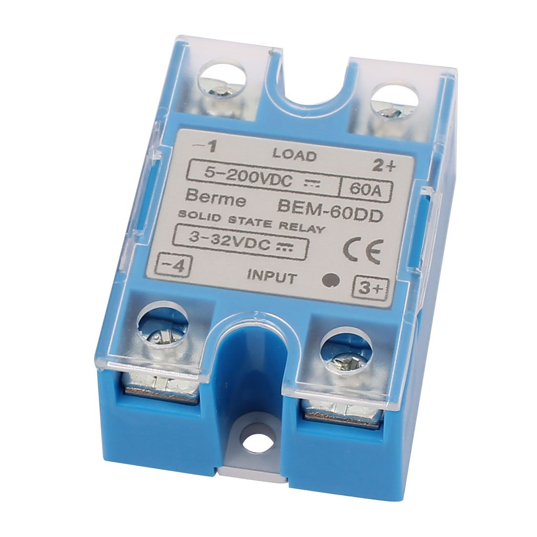 a14100700ux0365 DC to DC Transparent Cover Single Phase Solid State Relay, 60 Amp, 5-200V, 3-32V