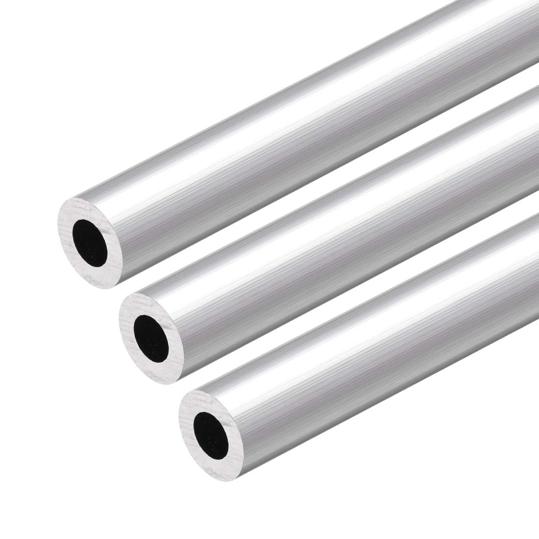 6063 Aluminum Round Tube, 300mm Length 13mm OD 7mm Inner Dia Seamless Aluminum Straight Tubing 3 Pcs