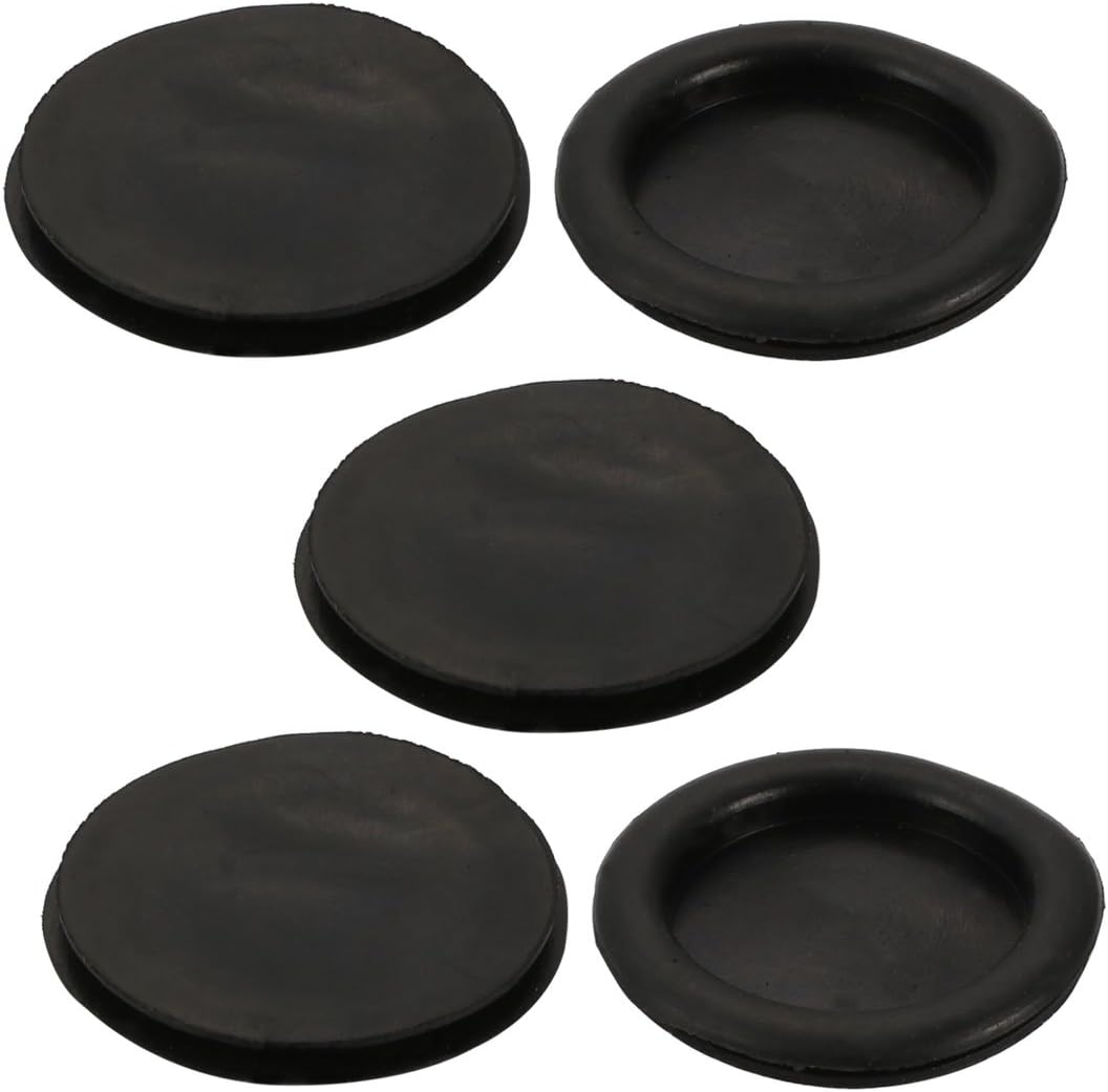 5pcs Wire Protective Grommets Black Rubber 45mm Dia Single Side Grommets