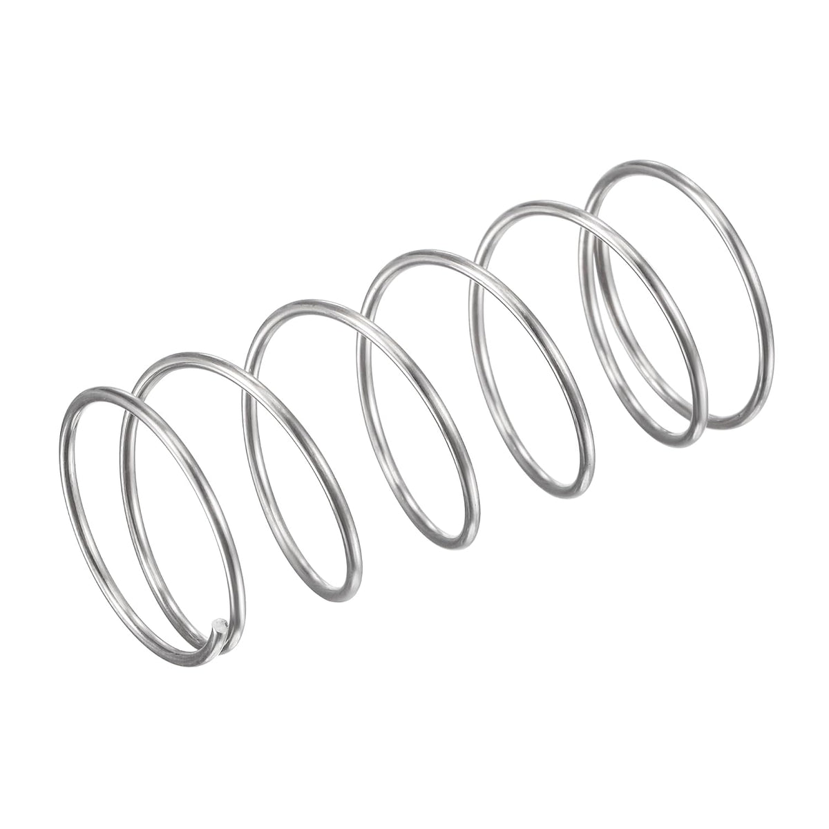 Compression Spring,304 Stainless Steel,18mm OD,1mm Wire Size,9mm Compressed Length,40mm Free Length,5.9N Load Capacity, Silver Tone,5pcs