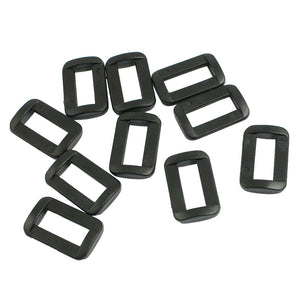 Hard Plastic Strapping Slide Rectangle Buckle 5/8 Inch 10 Pcs Black
