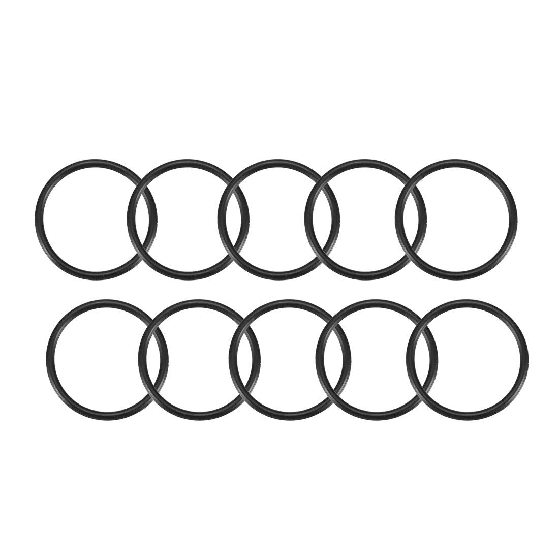 Nitrile Rubber O-Rings, 27mm OD 23mm ID 2mm Width, Metric Nitrile Rubber Sealing Gasket, Pack of 10