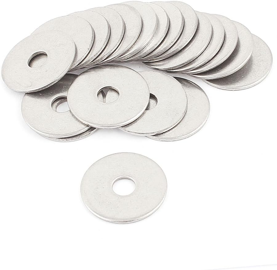 Crown Bolt 304 Stainless Steel 6x25x1.5mm Flat Washers Gasket 20pcs