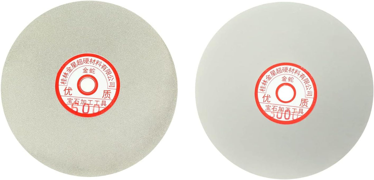 6-inch 600-Grit 3000-Grit Diamond Coated Flat Lap Wheel Grinding Sanding Polishing Disc 2pcs