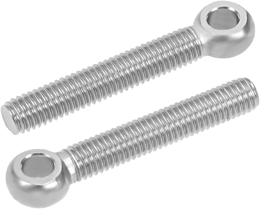 M8 x 50mm 304 Stainless Steel Machine Shoulder Lift Eye Bolt Rigging 4pcs