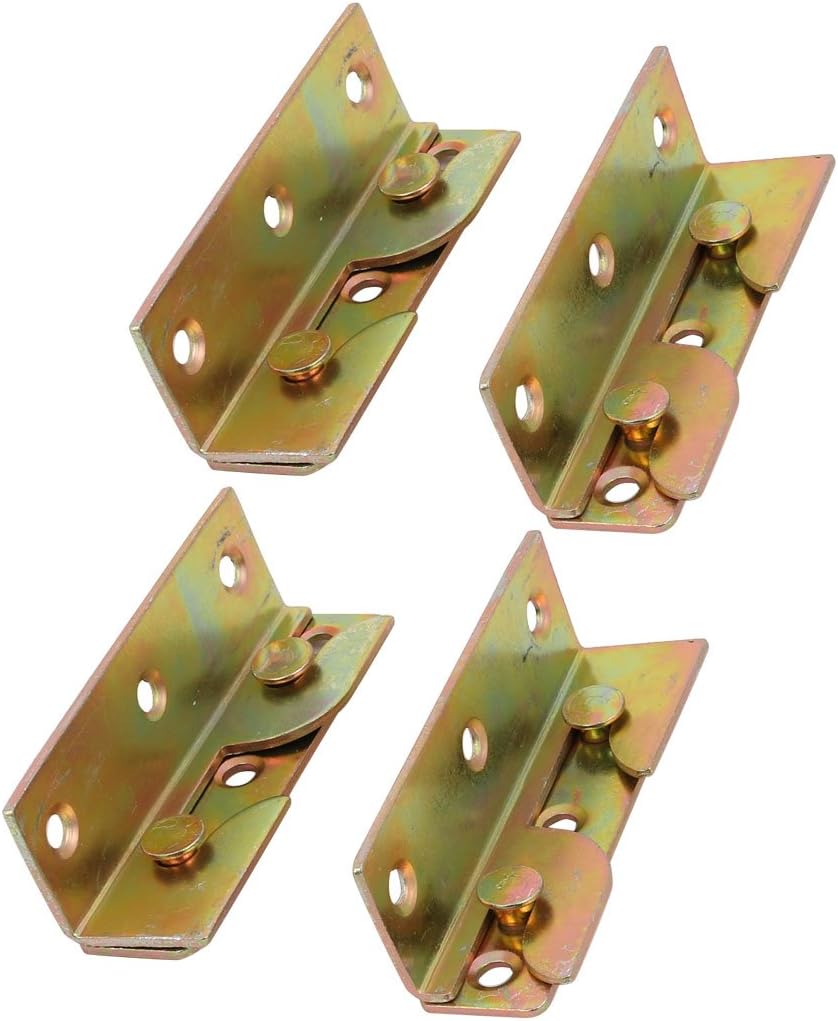 79mmx25mmx23mm Screw Fixed Bed Hinge Rail Brackets Connecting Fittings 4 Sets