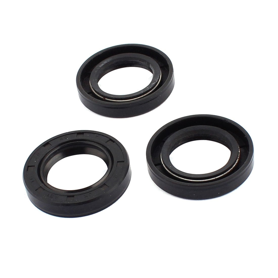 Oil Seal, TC 25mm x 40mm x 7mm Nitrile Rubber Cover Double Lip with Spring for Mechanical Motive Axle Shaft, Black Pack of 3