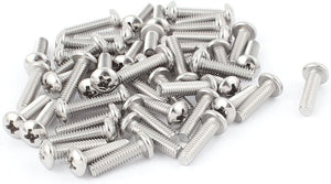 18mm Long #8-32 x 5/8 Inch Phillips Truss Head Machine Screws 50 Pcs