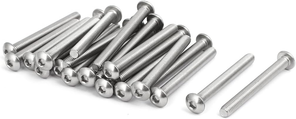 M5x45mm 304 Stainless Steel Button Head Hex Socket Cap Screws Bolts 25pcs