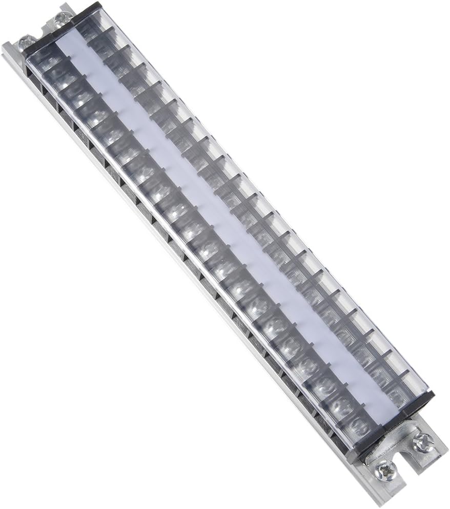 Barrier Terminal Strip Block 660V 15A Dual Rows 20P DIN Rail Base Screw Connector