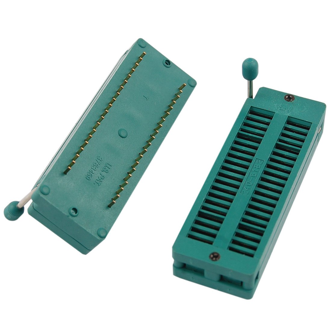 40 Poles Double Row Pitch DIP Test Socket Block, Green, 2 Pieces