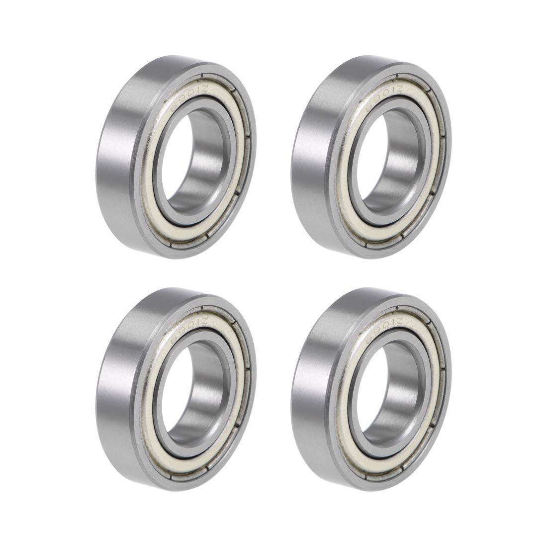6901ZZ Deep Groove Ball Bearings Z2 12mm x 24mm x 6mm Double Shielded Chrome Steel 4pcs