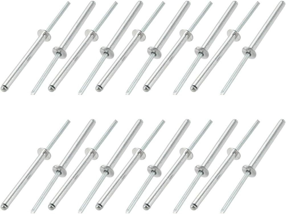 20 Pcs 4mm x 40mm Aluminum/Steel Open End Blind Rivets