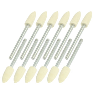 12 Pcs 3mm Shank 5mm Diameter Tapered Felt Buffing Tool