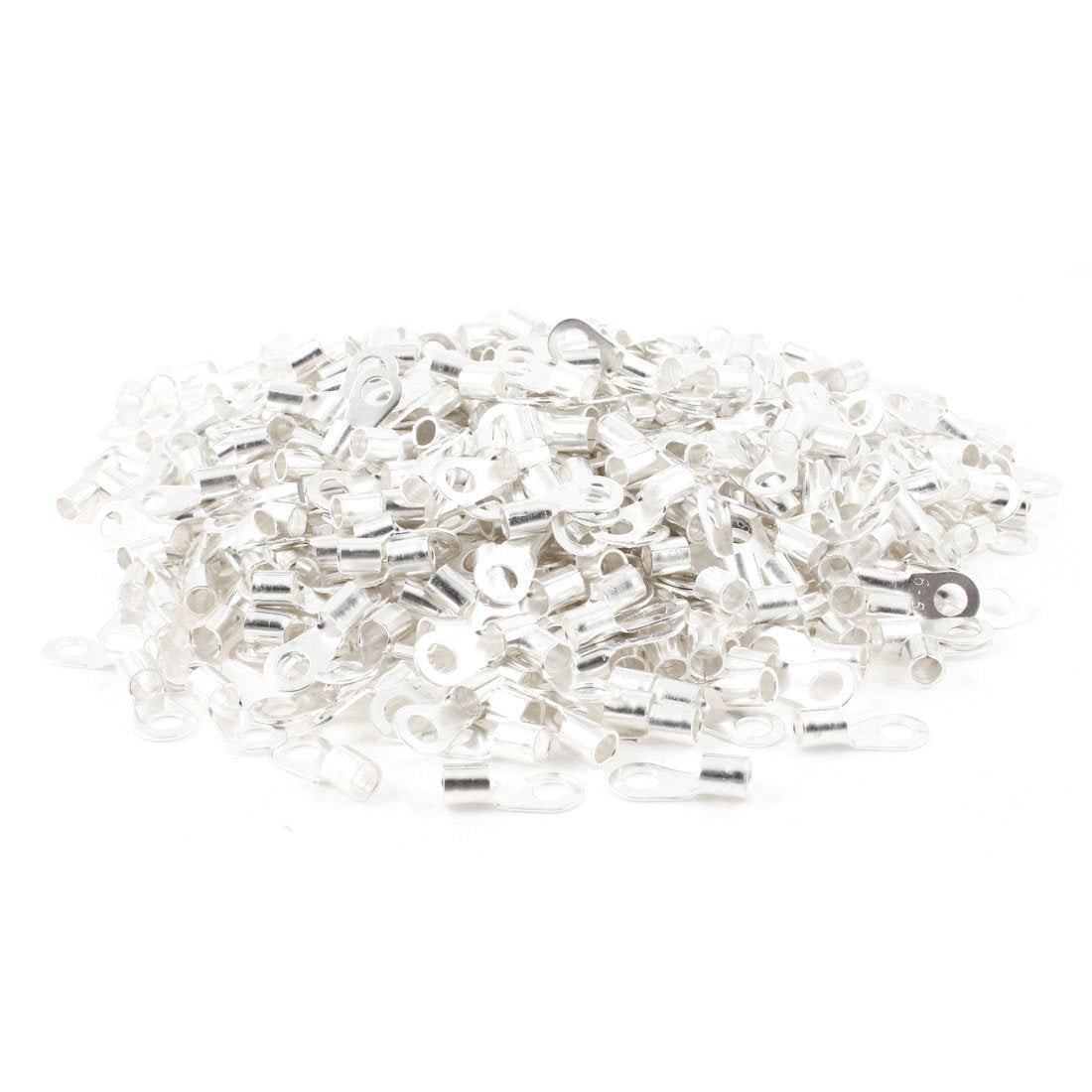 Non Insulated Bare Ring Lug Terminal Connector with 1000 Piece, 0.24" Stud, 0.16" Wire