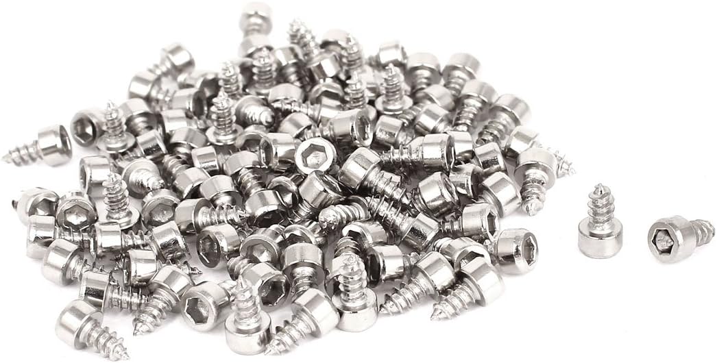 100 Pcs M3x6mm Stainless Steel Hex Socket Cap Head Self Tapping Screws