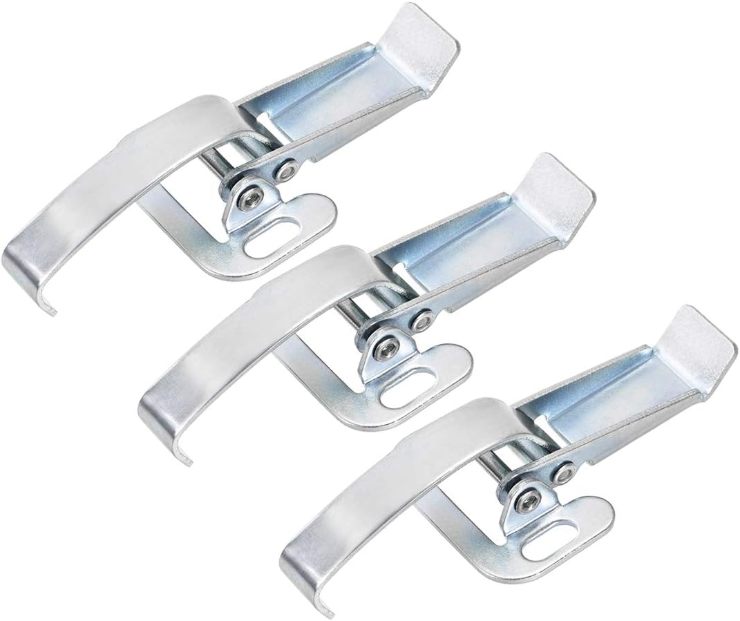 5.16-inch Galvanized Draw Toggle Latch with Spring-Steel Hook - 3 Pcs