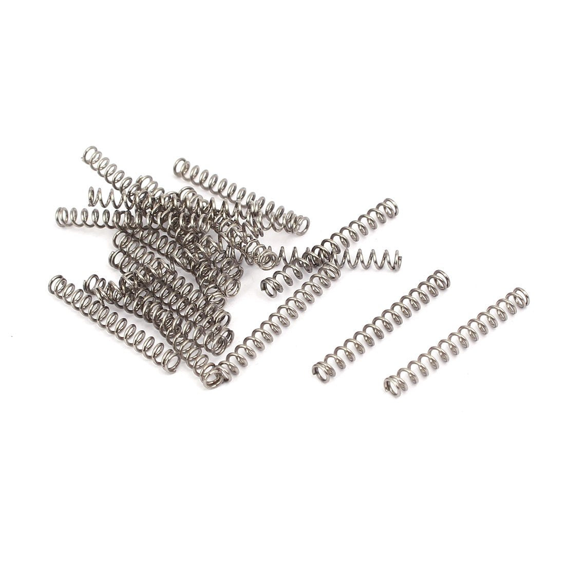 Compression Spring,304 Stainless Steel,3mm OD,0.5mm Wire Size,25mm Free Length,Silver Tone,20Pcs