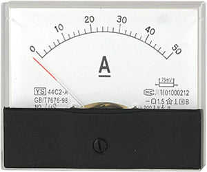 Analog Current Panel Meter DC 0-50A 44C2 Ammeter for Automotive Circuit Testing Charging Battery Ampere Tester Gauge Pack of 1
