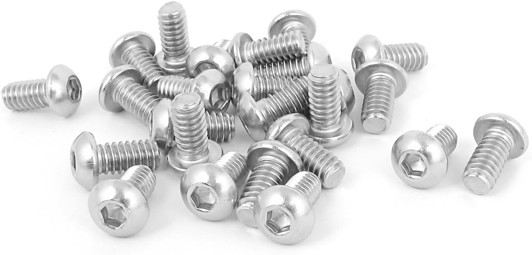 1/4 Inch-20x1/2 Inch Hex Socket Button Head Bolts Screws 25pcs