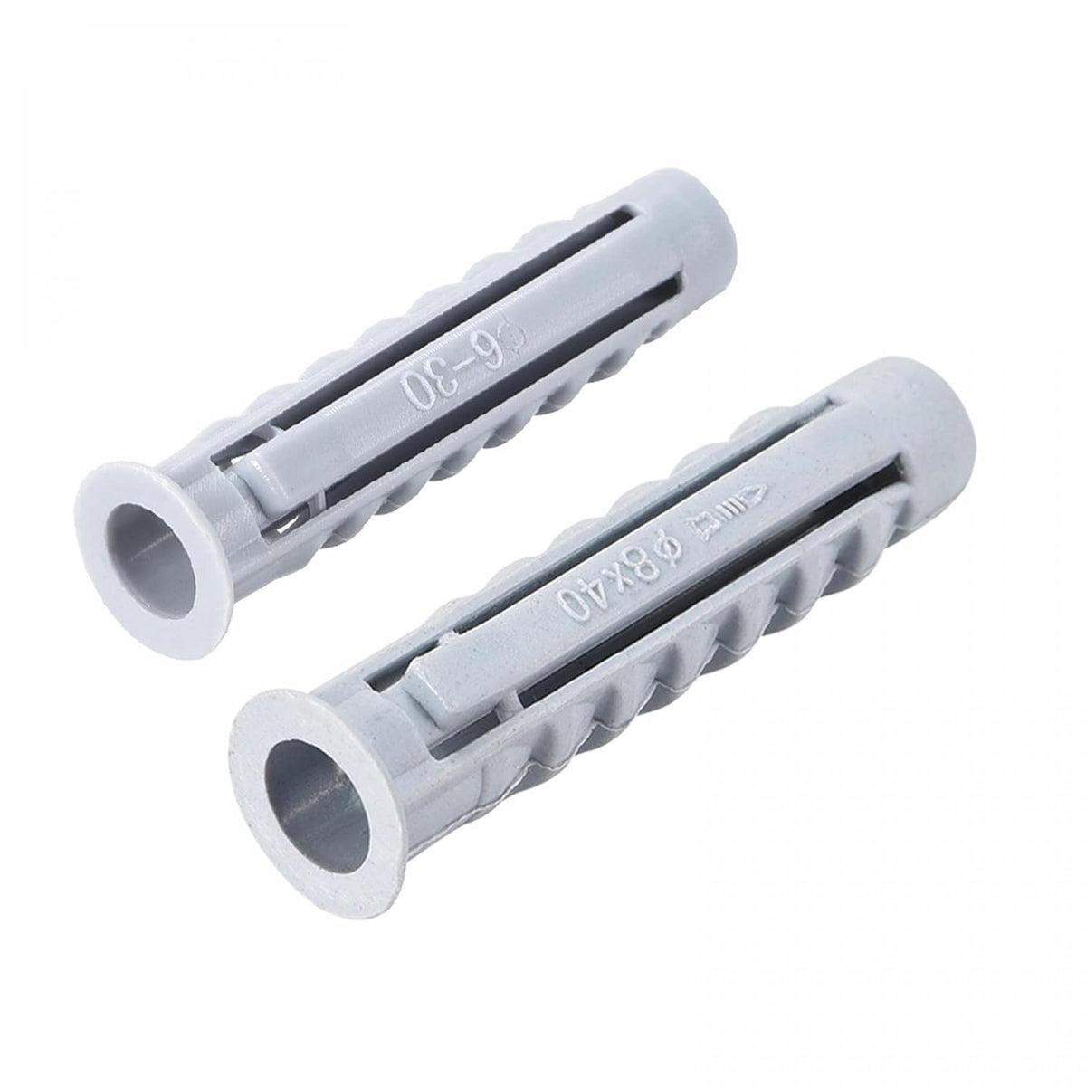 Plastic Expansion Tubes Column Frame Fixings 6x30mm 8x40mm Gray Total 200pcs