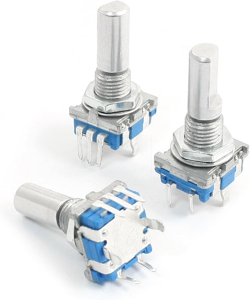 3Pcs 6mm D Shaft 360 Degree Rotary Encoder W Push Button
