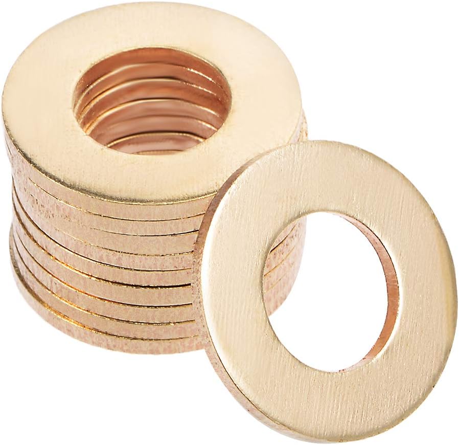 10Pcs 10.5mm x 20mm x 1.5mm Copper Flat Washer for Screw Bolt