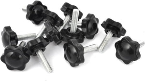 12x M6x20mm Male Thread 25mm Star Head Dia Screw On Type Clamping Knob