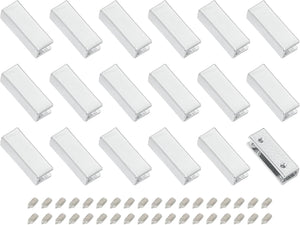 18Pcs Metal Belt Buckle End Tips, 0.98" Wide Rectangle Webbing Zipper Tips Clip Buckles with Screws for DIY Sewing Craft Purse Belt Repair, Silver