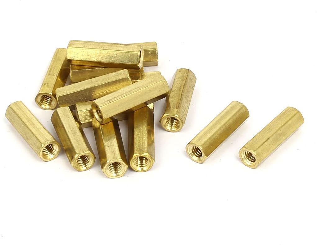M4 Male Thread 20mm Height Metal Double Pass Hex Column Standoff Spacers 15pcs