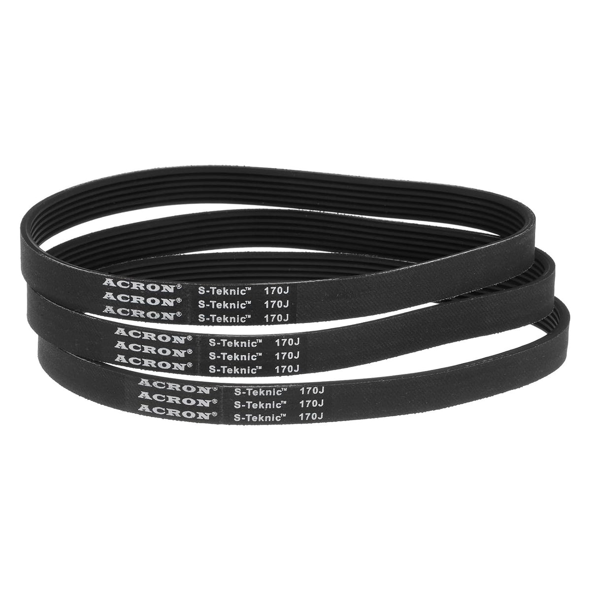 170J6 Rubber Poly V Belts, 6 Ribs PJ V-Ribbed Belt 17" Length x 0.55" Width x 0.14" Thick, Industrial Transmission Drive Belt, 3pcs
