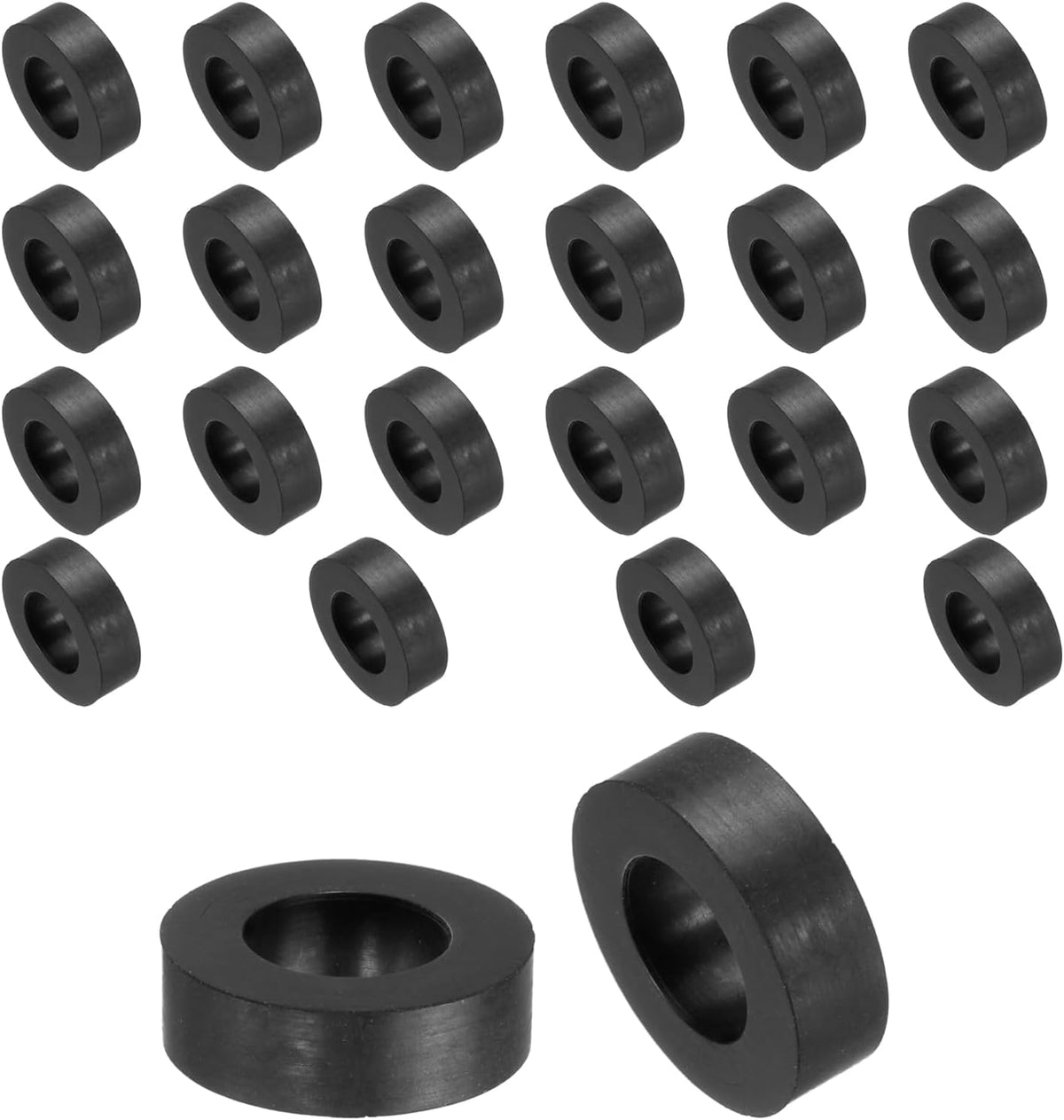 24pcs Rubber Spacers 16mm OD, 8.5mm ID, 5mm Height Round Anti Vibration Spacer Rubber Bushing Grommets Thick Rubber Washers for Home Car Accessories