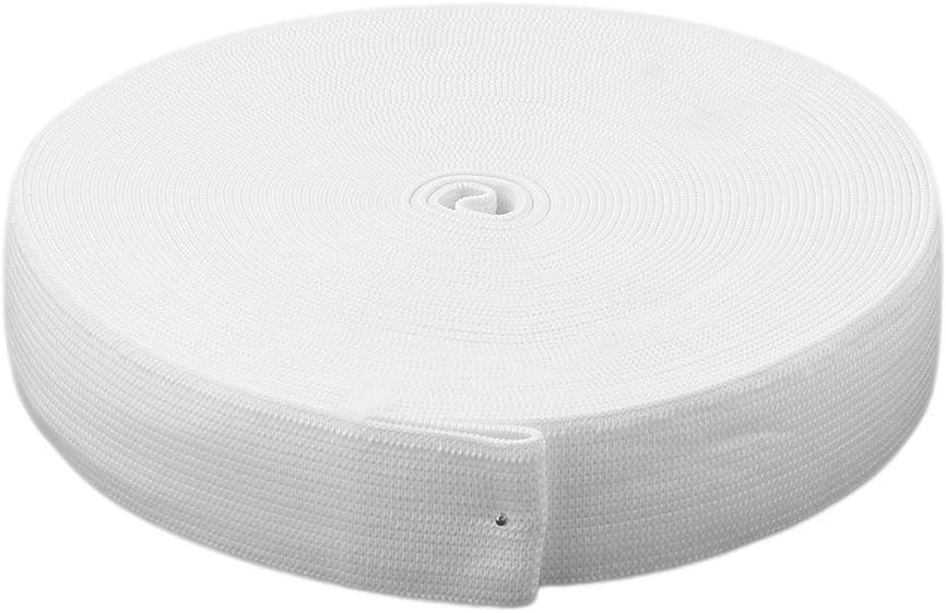 LinkMejor Polyester Handmade DIY Dress Waistband Hat Elastic Band 12 Yards x 1.1 Inch White