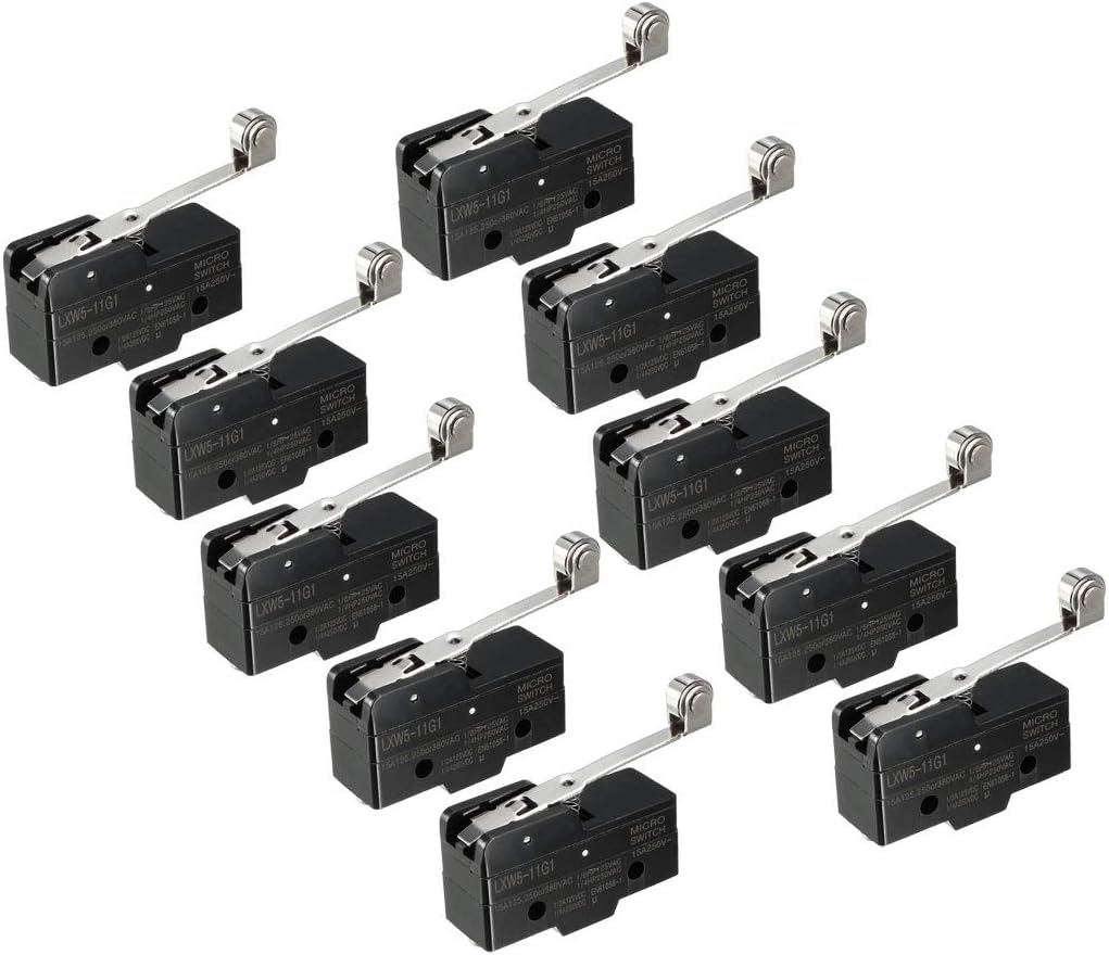 10PCS LXW5-11G1 1NO + 1NC Long Hinge Roller Lever Miniature Micro Switches