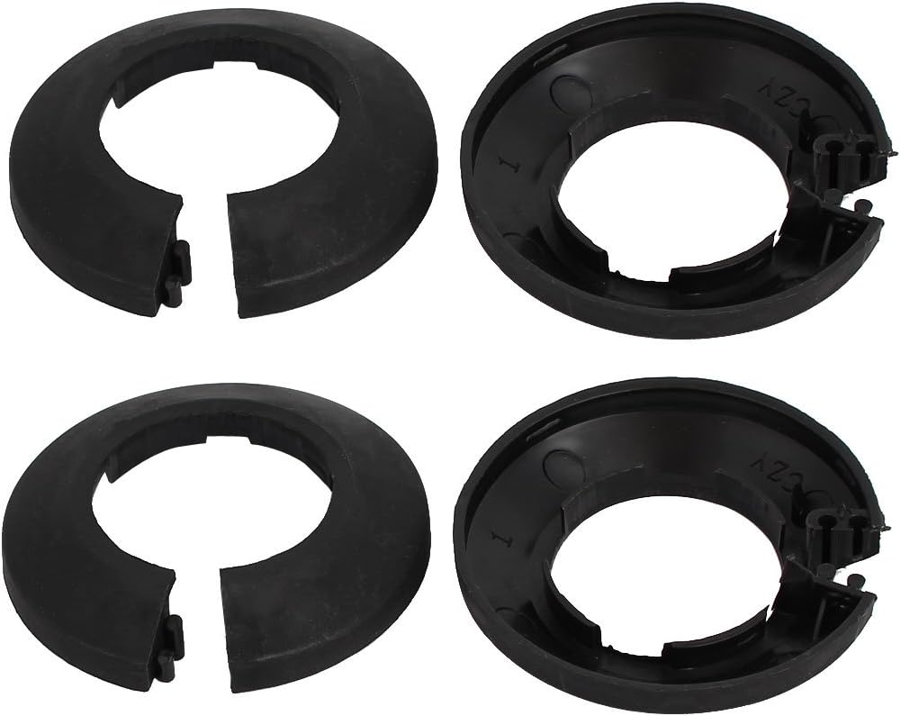 32mm Plastic Wall Flange Radiator Water Pipe Cover Black 4pcs
