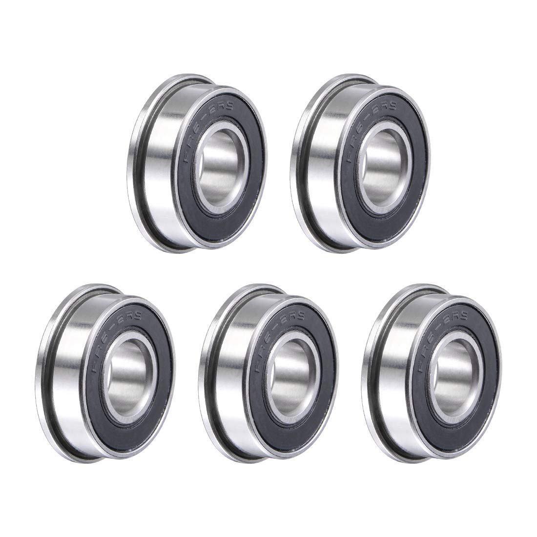 FR6-2RS Flanged Ball Bearing 3/8"x 7/8"x 9/32" Sealed Chrome Steel Miniature Ball Bearings 5pcs
