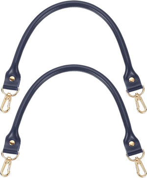 Leather Purse Strap, 2Pcs 400mm/15.75" Cowhide Purse Replacement Handle for Women's Handbag Underarm Bag Tote (Dark Blue)