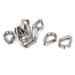 Stainless Steel 6mm Standard Wire Rope Cable Thimbles 10pcs