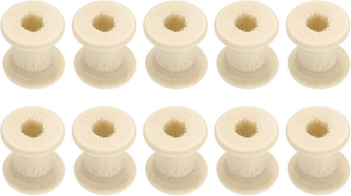 70Pcs Wooden Bobbins, 0.39" x 0.55"(WxH) Unfinished Wooden Spools Wire Weaving Bobbins Empty Thread Spools for Crafts, Wood Color