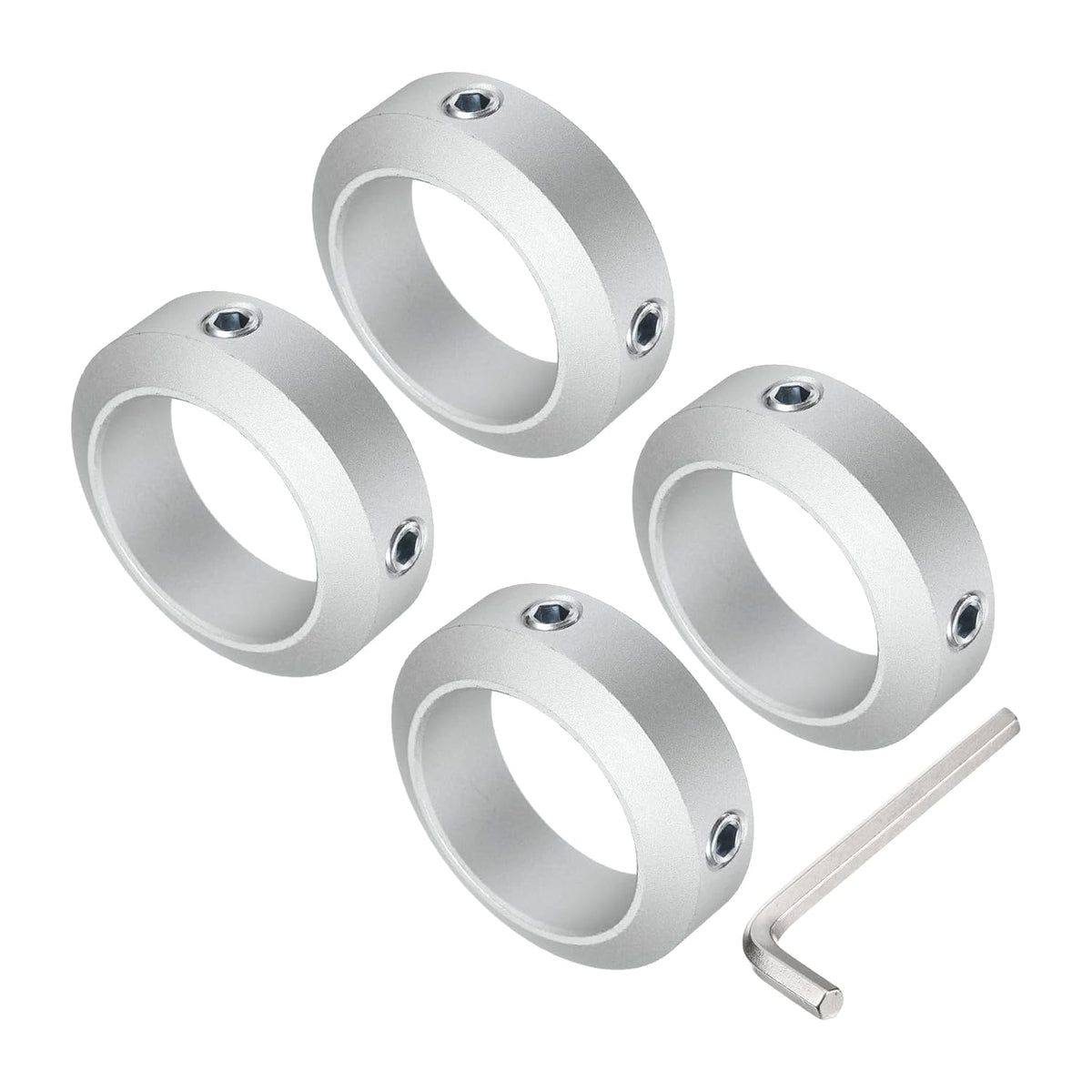 Set Screw Shaft Collar for 45mm Shaft, 4pcs Clamping Collars 65mm OD, 20mm Thickness, Aluminum Alloy Clamp-On Collar with M10 Set Screws and a Wrench