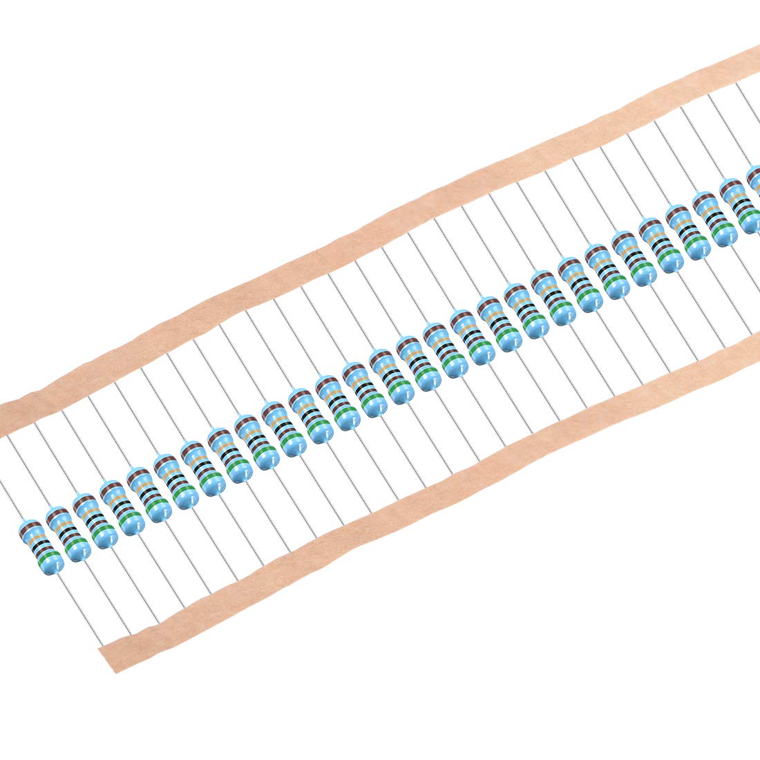 50Pcs 51 Ohm Resistor, 1/2W 1% Tolerance Metal Film Resistors, Lead, 5 Bands for DIY Electronic Projects and Experiments