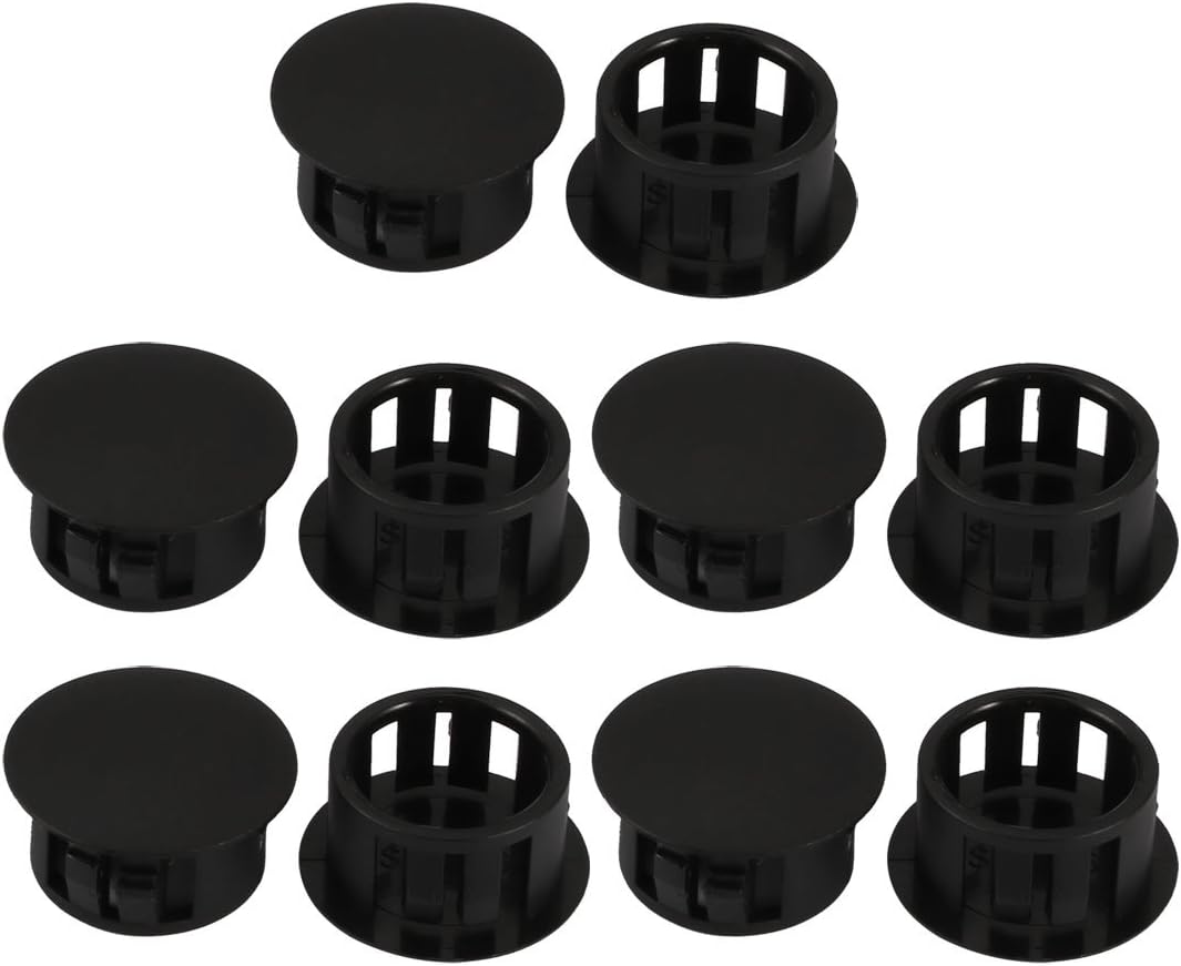 10pcs 16mm Dia Black Plastic Tubing Plug Door and Window Locking Hole Plugs