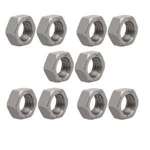 10pcs M16 x 1.5mm Pitch Metric Fine Thread Carbon Steel Left Hand Hex Nuts