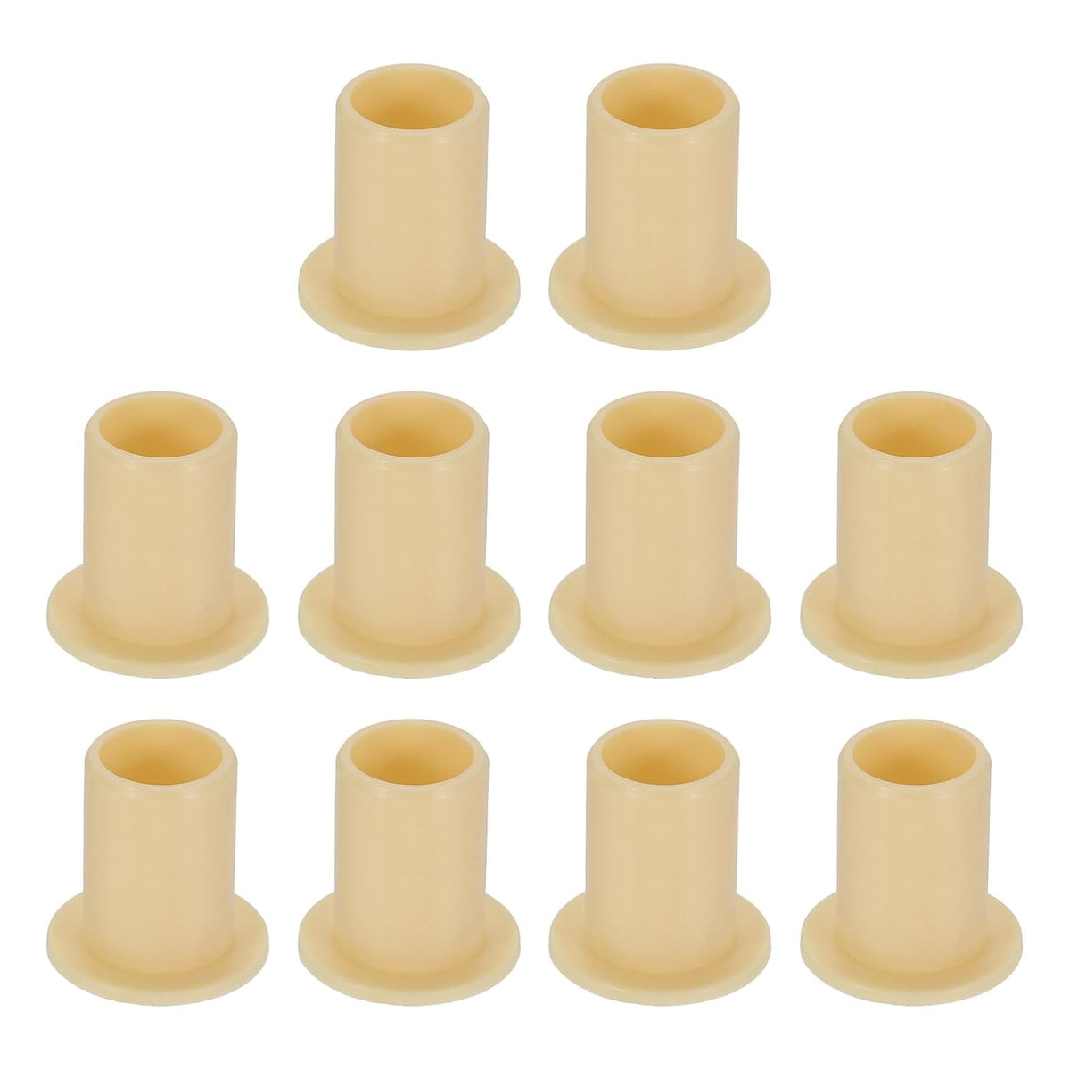 10Pcs Flanged Sleeve Bearing, Plastic Bushing ID 8mm x OD 10mm x Length 15mm POM Bushing, Yellow