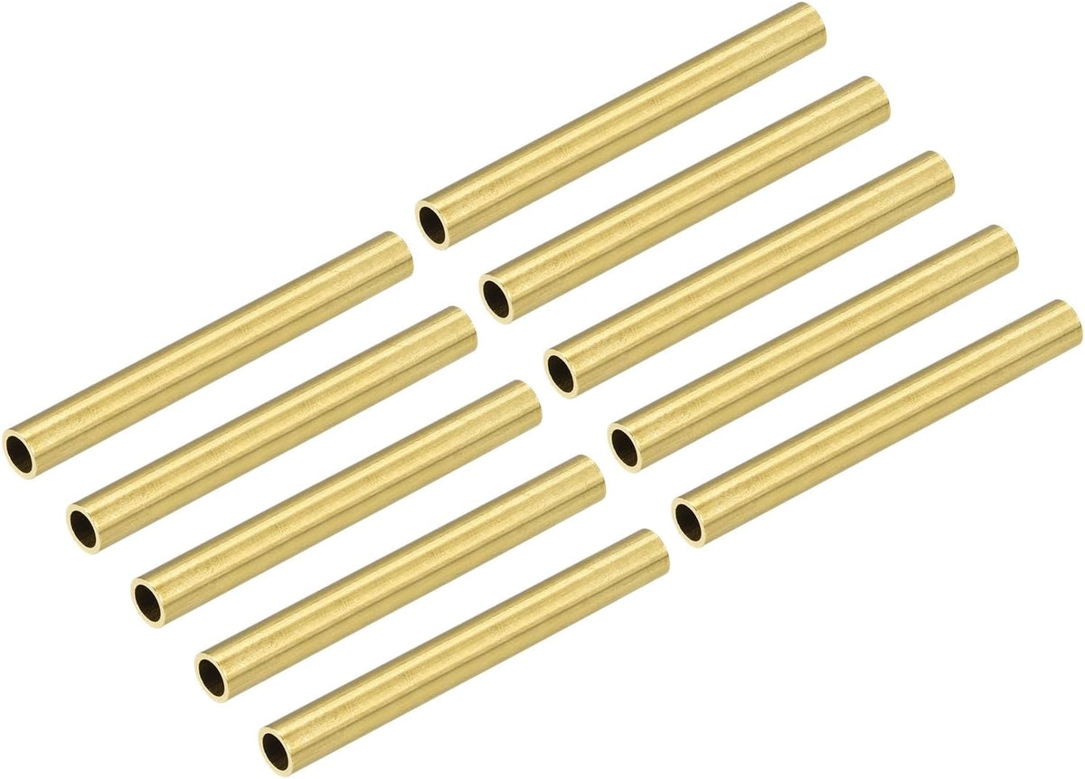 Brass Tube 3.5mm OD 0.5mm Wall Thickness 30mm Length Pipe Tubing for DIY 30 Pcs